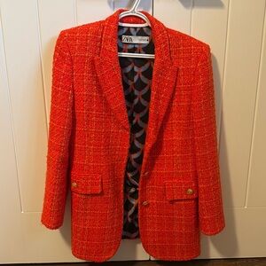 Orange Zara Blazer